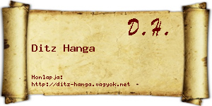Ditz Hanga névjegykártya